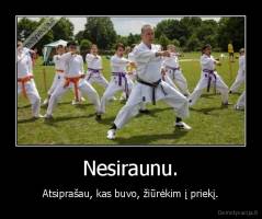 Nesiraunu. - Atsiprašau, kas buvo, žiūrėkim į priekį.