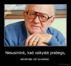 Nesusimink, kad vaikystė prabėgo, - senatvėje vėl suvaikėsi. 