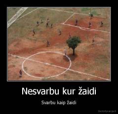 Nesvarbu kur žaidi - Svarbu kaip žaidi