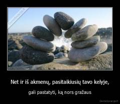 Net ir iš akmenų, pasitaikiusių tavo kelyje, - gali pastatyti, ką nors gražaus