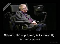 Neturiu žalio supratimo, koks mano IQ.  - Tuo domisi tik nevykėliai.