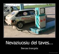 Nevaziuosiu del taves... - Benzas brangsta