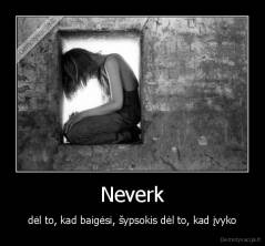Neverk - dėl to, kad baigėsi, šypsokis dėl to, kad įvyko
