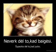 Neverk dėl to,kad baigėsi. - Šypsokis dėl to,kad įvyko.