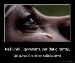 Nežiūrėk į gyvenimą per daug rimtai, - Juk gyvas iš jo vistiek neišsikapstysi