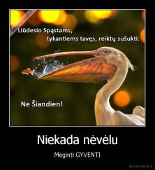 Niekada nėvėlu - Mėginti GYVENTI