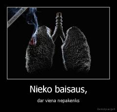 Nieko baisaus, - dar viena nepakenks