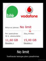 No limit - Svarbiausia teisingas plano pavadinimas