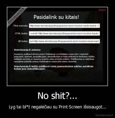 No shit?... - Lyg tai bl*t negalėčiau su Print Screen išsisaugot...