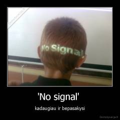 'No signal'  - kadaugiau ir bepasakysi