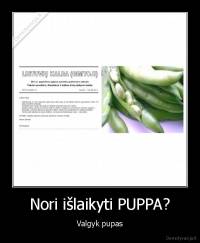 Nori išlaikyti PUPPA? - Valgyk pupas