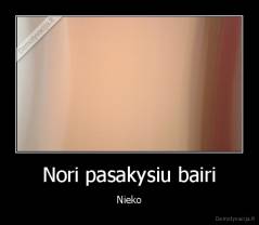 Nori pasakysiu bairi - Nieko