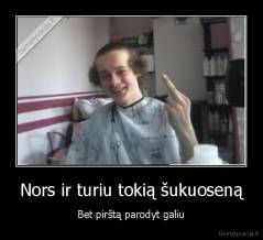 Nors ir turiu tokią šukuoseną - Bet pirštą parodyt galiu