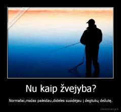 Nu kaip žvejyba? - Normaliai,mažas paleidau,dideles susidėjau į degtukų dežutę.