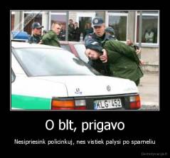 O blt, prigavo - Nesipriesink policinkuj, nes vistiek palysi po sparneliu
