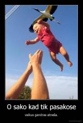 O sako kad tik pasakose - vaikus gandras atneša.