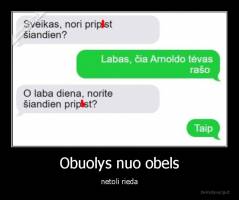 Obuolys nuo obels - netoli rieda