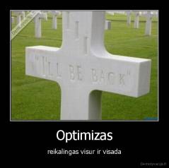 Optimizas - reikalingas visur ir visada