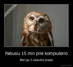 Pabusiu 15 min prie kompiuterio - Blet jau 2 valandos praejo