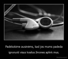 Padėkokime ausinėms, kad jos mums padeda - ignoruoti visus kvailus žmones aplink mus.