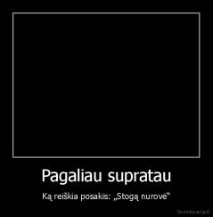 Pagaliau supratau - Ką reiškia posakis: „Stogą nurovė“