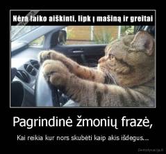 Pagrindinė žmonių frazė, - Kai reikia kur nors skubėti kaip akis išdegus...