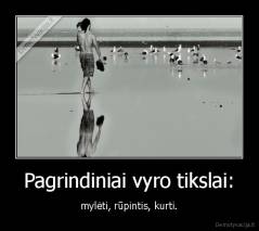 Pagrindiniai vyro tikslai: - mylėti, rūpintis, kurti.