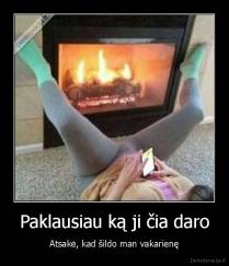 Paklausiau ką ji čia daro - Atsakė, kad šildo man vakarienę