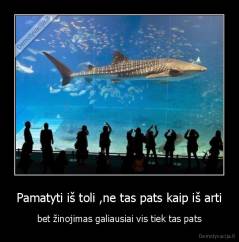 Pamatyti iš toli ,ne tas pats kaip iš arti - bet žinojimas galiausiai vis tiek tas pats
