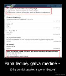 Pana ledinė, galva medinė -  - 10 kg per dvi savaites ir svorio ribotuvai.