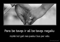 Para be tavęs ir aš be tavęs negaliu  - mylėk kol gali nes paskui bus per vėlu 