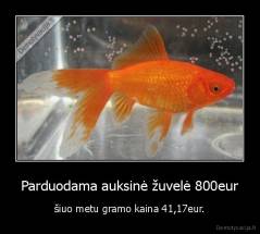 Parduodama auksinė žuvelė 800eur - šiuo metu gramo kaina 41,17eur.