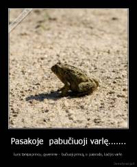 Pasakoje  pabučiuoji varlę....... - kuris tampa princu, gyvenime -  bučiuoji princą, o  pasirodo, kad jis varlė.