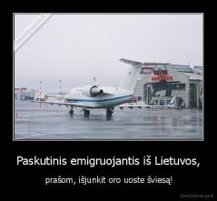 Paskutinis emigruojantis iš Lietuvos - , prašom, išjunkit oro uoste šviesą!