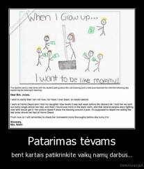 Patarimas tėvams - bent kartais patikrinkite vaikų namų darbus...
