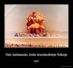 Pats baisiausias žodis branduolinėje fizikoje - ups!