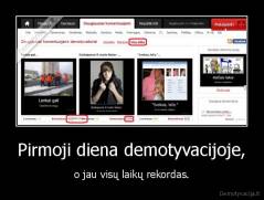 Pirmoji diena demotyvacijoje, - o jau visų laikų rekordas.
