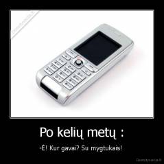 Po kelių metų : - -Ė! Kur gavai? Su mygtukais! 