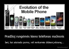 Pradžioj rungėmės kieno telefonas mažesnis - bet, kai atsirado porno, vėl renkamės didesnį ekraną...
