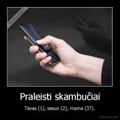 Praleisti skambučiai - Tėvas (1), sesuo (2), mama (37).