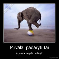 Privalai padaryti tai - ko manai negalįs padaryti.