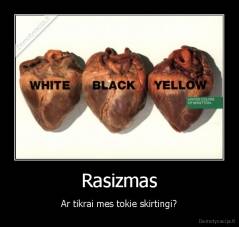 Rasizmas - Ar tikrai mes tokie skirtingi?