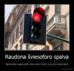 Raudona šviesoforo spalva - Nekiekvienas sugeba griūti vidury kelio ir sakyti, o ką man reikėjo daryti