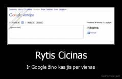 Rytis Cicinas - Ir Google žino kas jis per vienas