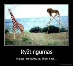 Ryžtingumas - Viskas imanoma kai labai nori...