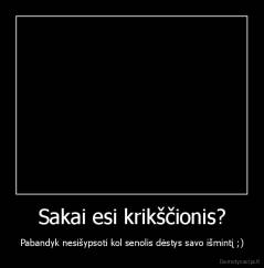 Sakai esi krikščionis? - Pabandyk nesišypsoti kol senolis dėstys savo išmintį ;)
