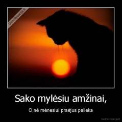 Sako mylėsiu amžinai, - O nė mėnesiui praėjus palieka