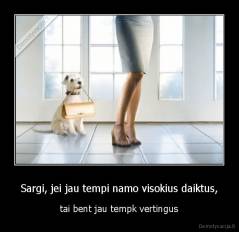 Sargi, jei jau tempi namo visokius daiktus, - tai bent jau tempk vertingus