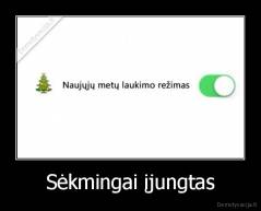 Sėkmingai įjungtas - 