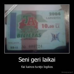 Seni geri laikai - Kai kainos turėjo logikos